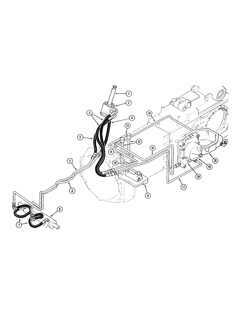 Схема запчастей Case IH 595 - (1-24) - PICTORIAL INDEX, POWER STEERING SYSTEM, TRACTOR WITH CAB (00) - PICTORIAL INDEX