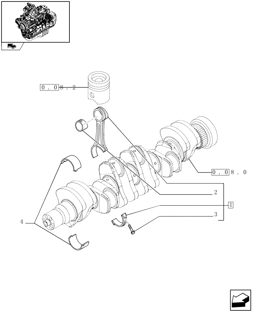 Схема запчастей Case IH F4GE9684R J600 - (0.08.1) - CONNECTING ROD (504264406) 