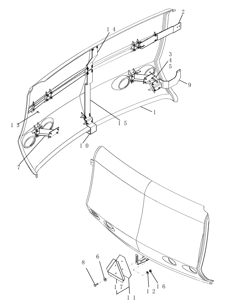 Схема запчастей Case IH AFX8010 - (E.20.A.71[3]) - PANEL, REAR & LEFT REAR E - Body and Structure