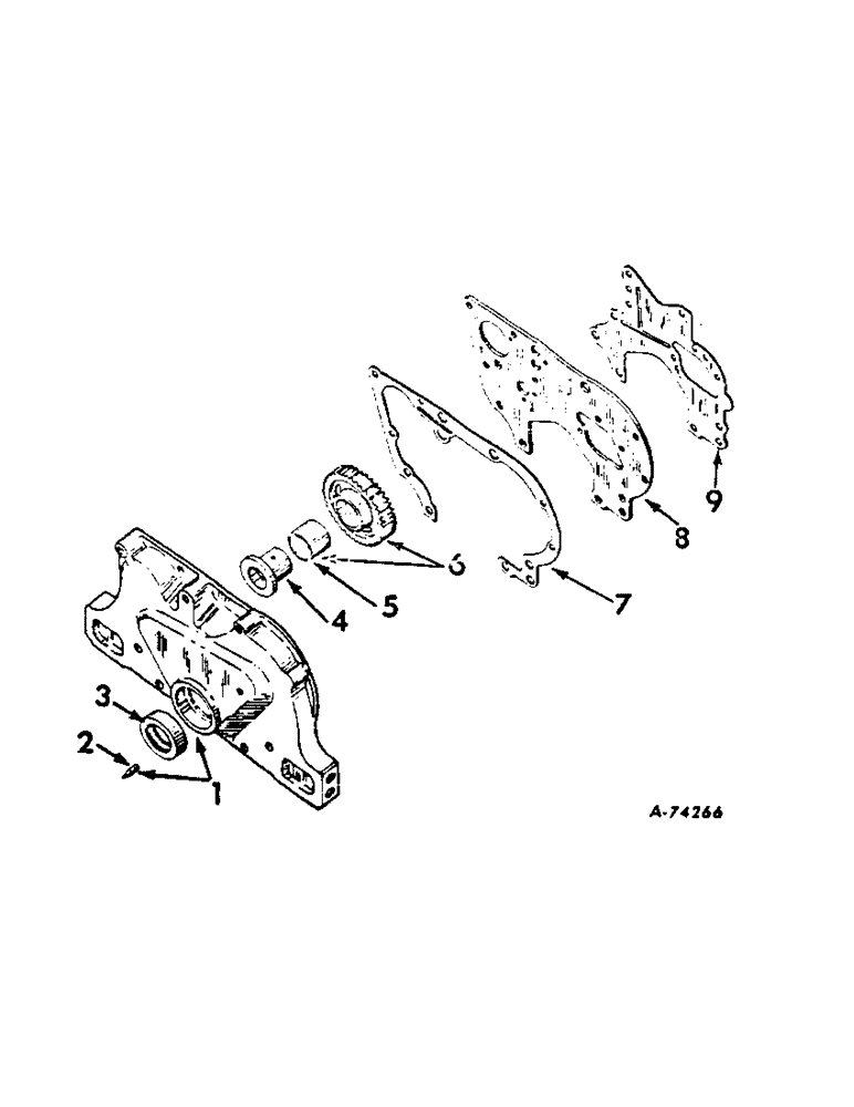 Схема запчастей Case IH 806 - (C-04) - CARBURETED ENGINE, CRANKCASE FRONT COVER AND IDLER GEAR (01) - ENGINE