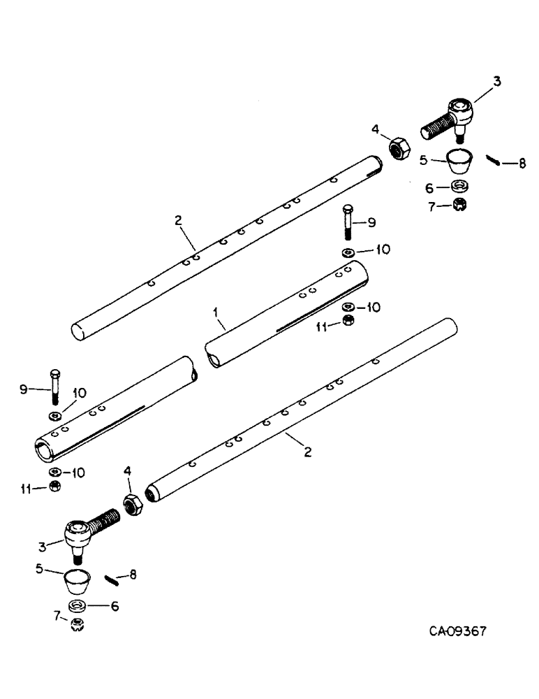 Схема запчастей Case IH 1440 - (15-17) - WHEEL AND TRACTION, TIE ROD ASSEMBLY, S/N 50025 AND ABOVE Wheels & Traction