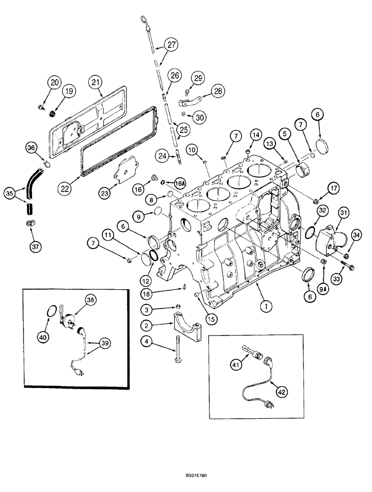 Схема запчастей Case IH 40XT - (02-16) - CYLINDER BLOCK (02) - ENGINE