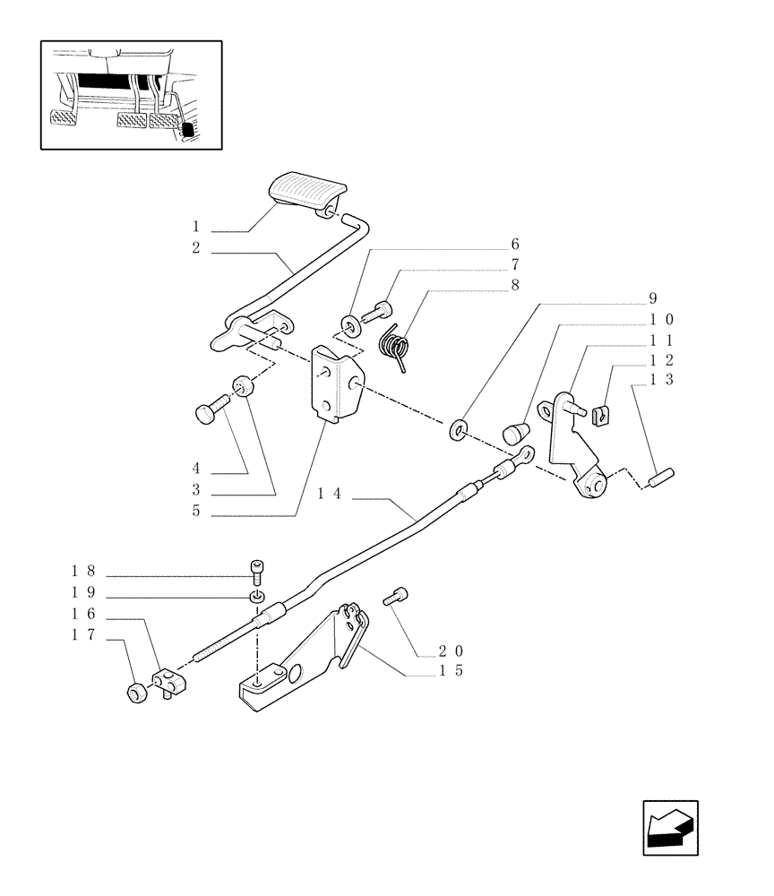 Схема запчастей Case IH JX80U - (1.95.3) - CAB - ACCELERATOR CONTROL LINKAGE (10) - OPERATORS PLATFORM/CAB