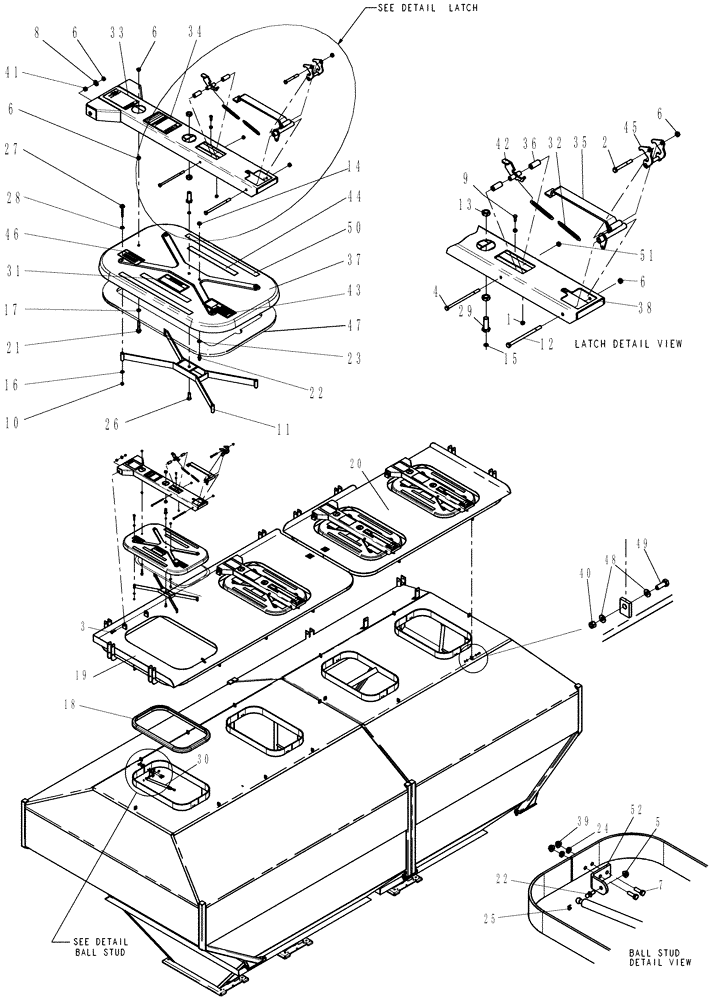 Схема запчастей Case IH 3580 - (80.154.01) - LID ASSEMBLY, PLATFORM (80) - CROP STORAGE/UNLOADING