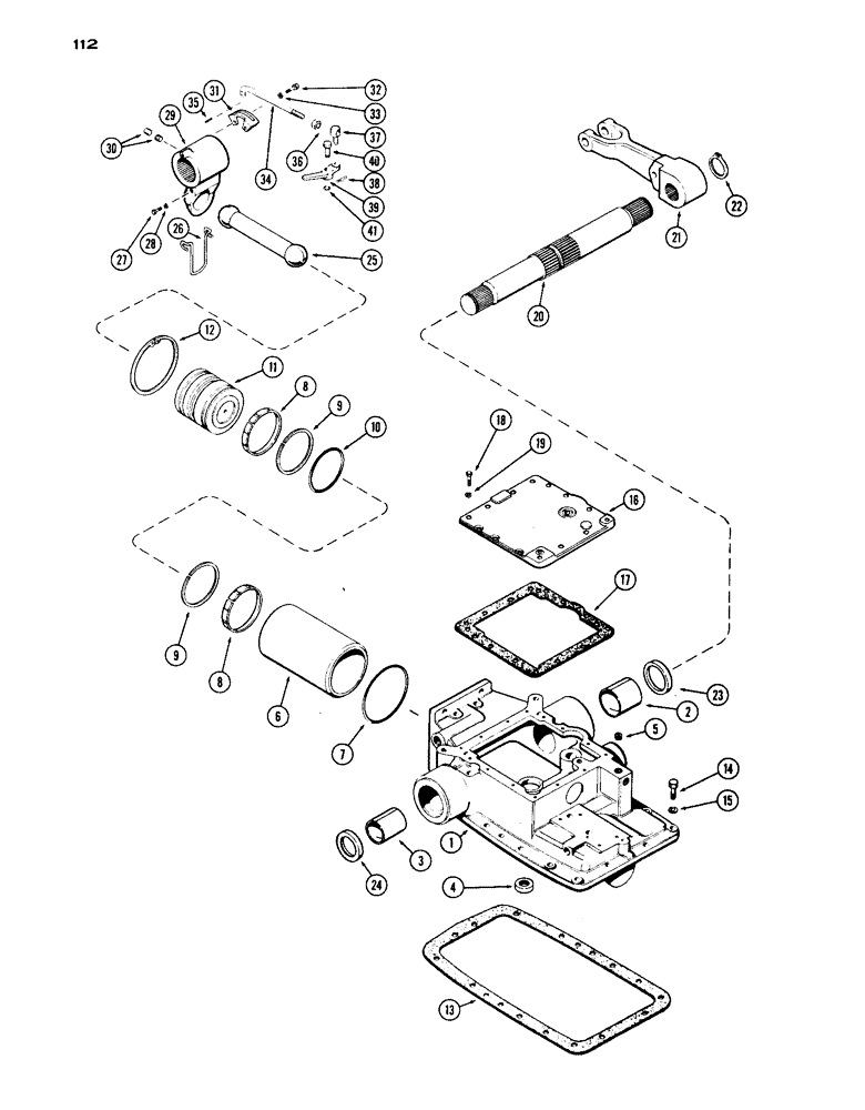 Схема запчастей Case IH 1030 - (112) - ROCKSHAFT AND HOUSING (06) - POWER TRAIN