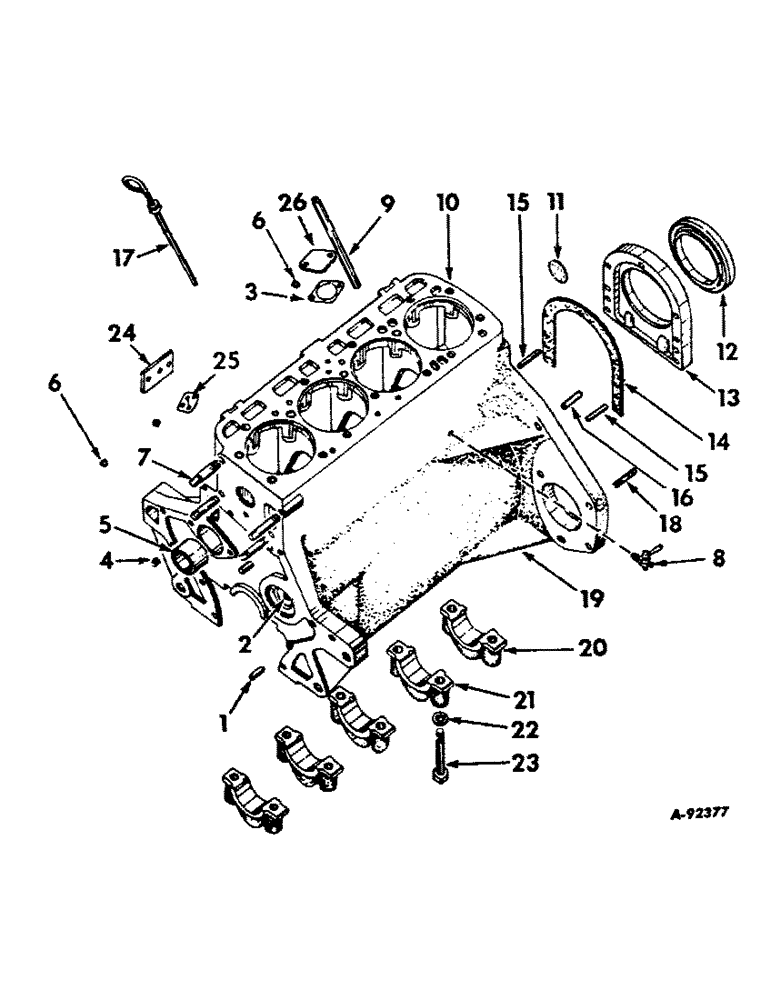 Схема запчастей Case IH BD-154 - (B-10) - CRANKCASE AND RELATED PARTS 