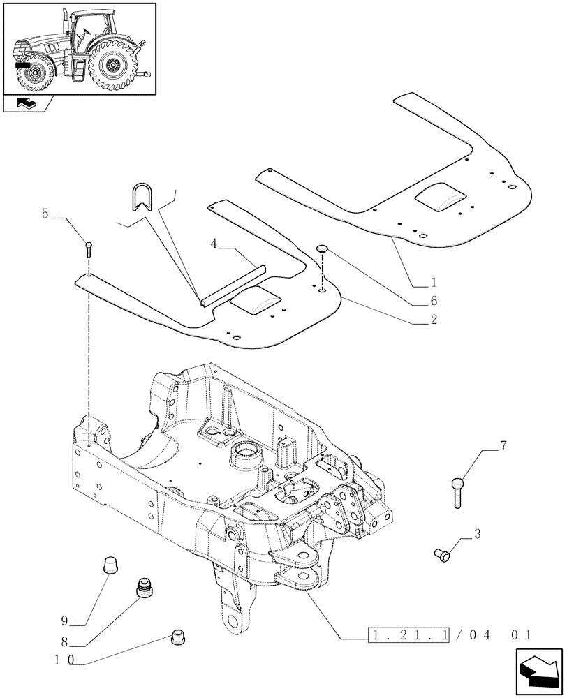 Схема запчастей Case IH PUMA 125 - (1.21.1/04[02]) - INTEGRATED FRONT HPL WITH PTO - CAPS AND COVER PLATE (VAR.333648) (03) - TRANSMISSION