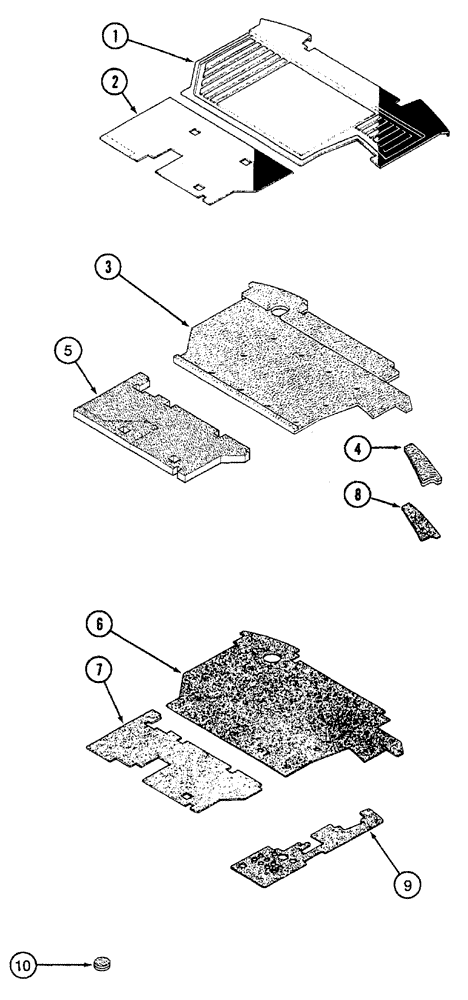 Схема запчастей Case IH 7240 - (9-124) - CAB FLOOR MATS (09) - CHASSIS/ATTACHMENTS