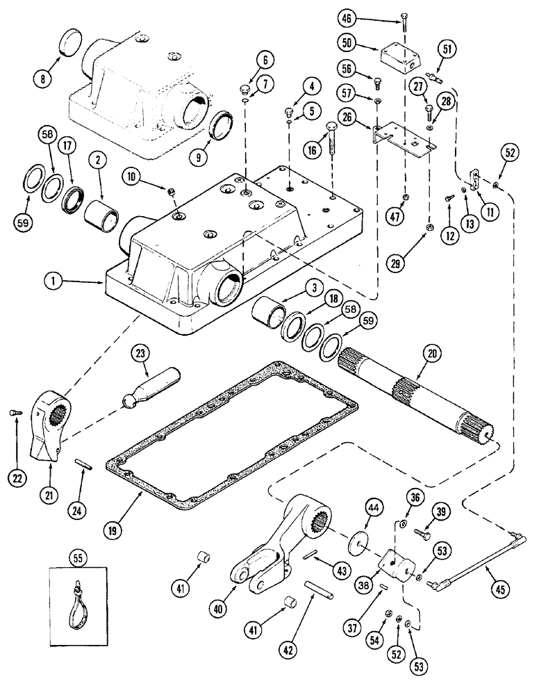 Схема запчастей Case IH 7240 - (9-002) - HITCH ROCKSHAFT (09) - CHASSIS/ATTACHMENTS