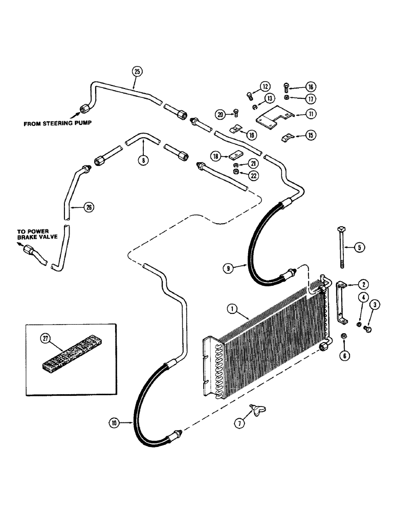 Схема запчастей Case IH 2590 - (5-152) - OIL COOLER, PRIOR TO P.I.N. 8835520 (05) - STEERING