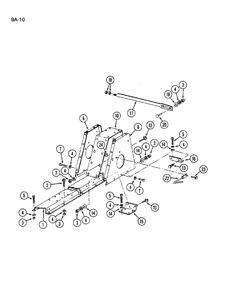 Схема запчастей Case IH 1640 - (9A-10) - SEPARATOR JACKSHAFT SUPPORT (13) - FEEDER