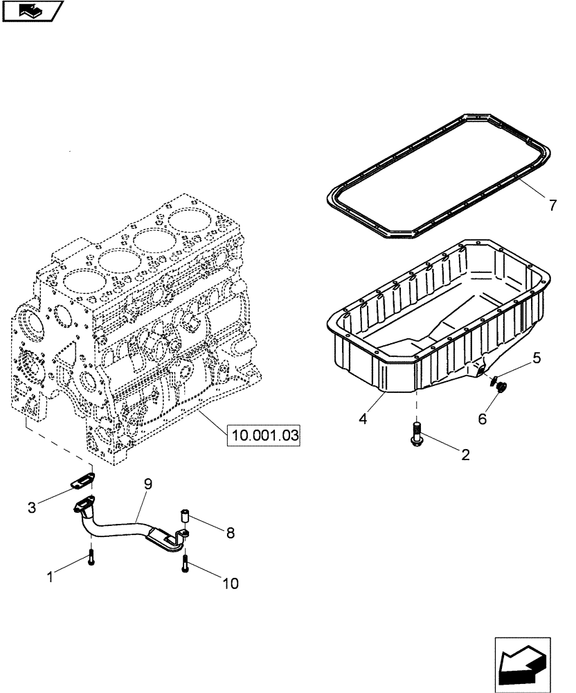 Схема запчастей Case IH P70 - (10.102.01) - ENGINE OIL SUMP (10) - ENGINE