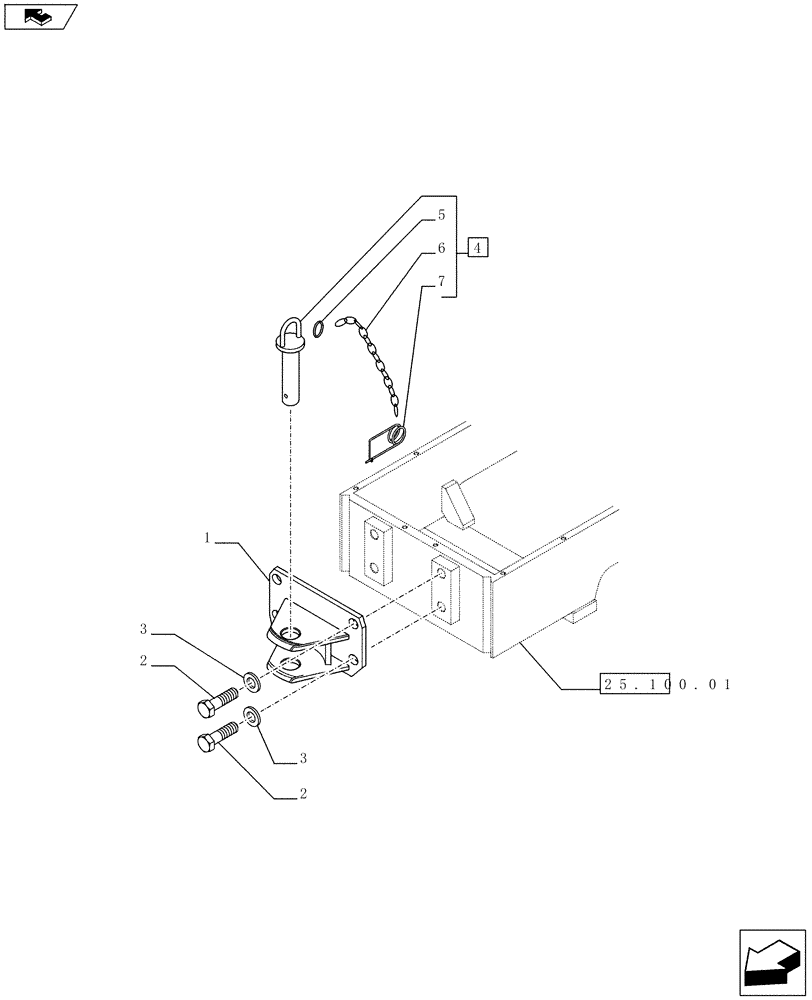 Схема запчастей Case IH FARMALL 75C - (37.100.0201) - FRONT TOW HOOK - ISO (VAR.331122) (37) - HITCHES, DRAWBARS & IMPLEMENT COUPLINGS