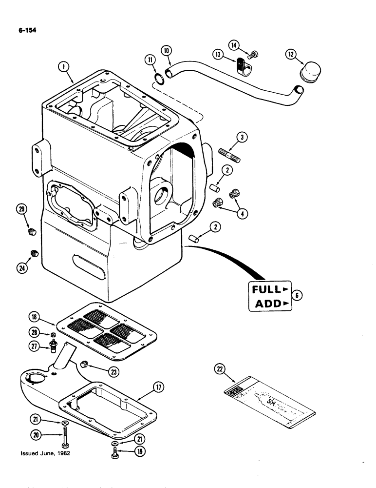 Схема запчастей Case IH 4490 - (6-154) - TRANSMISSION HOUSING (06) - POWER TRAIN