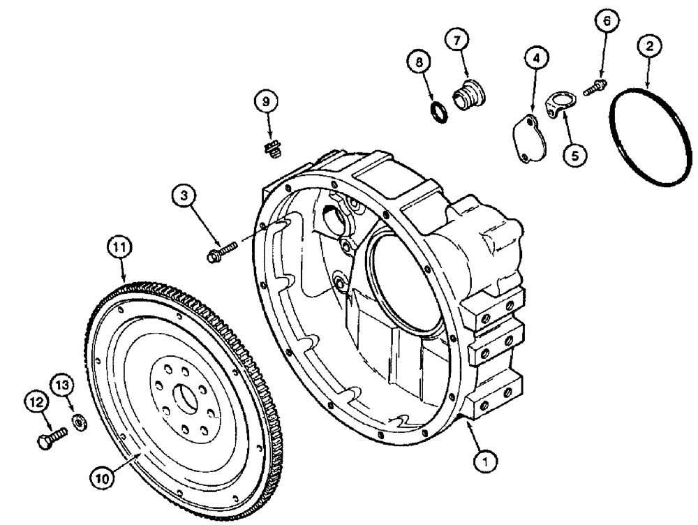 Схема запчастей Case IH 3210 - (03-004) - FLYWHEEL AND HOUSING (01) - ENGINE