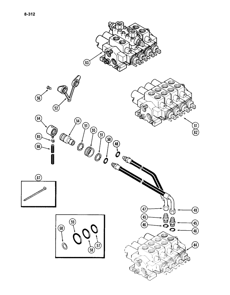 Схема запчастей Case IH 4994 - (8-312) - REMOTE HYDRAULIC ATTACHMENT, FOURTH CIRCUIT (08) - HYDRAULICS