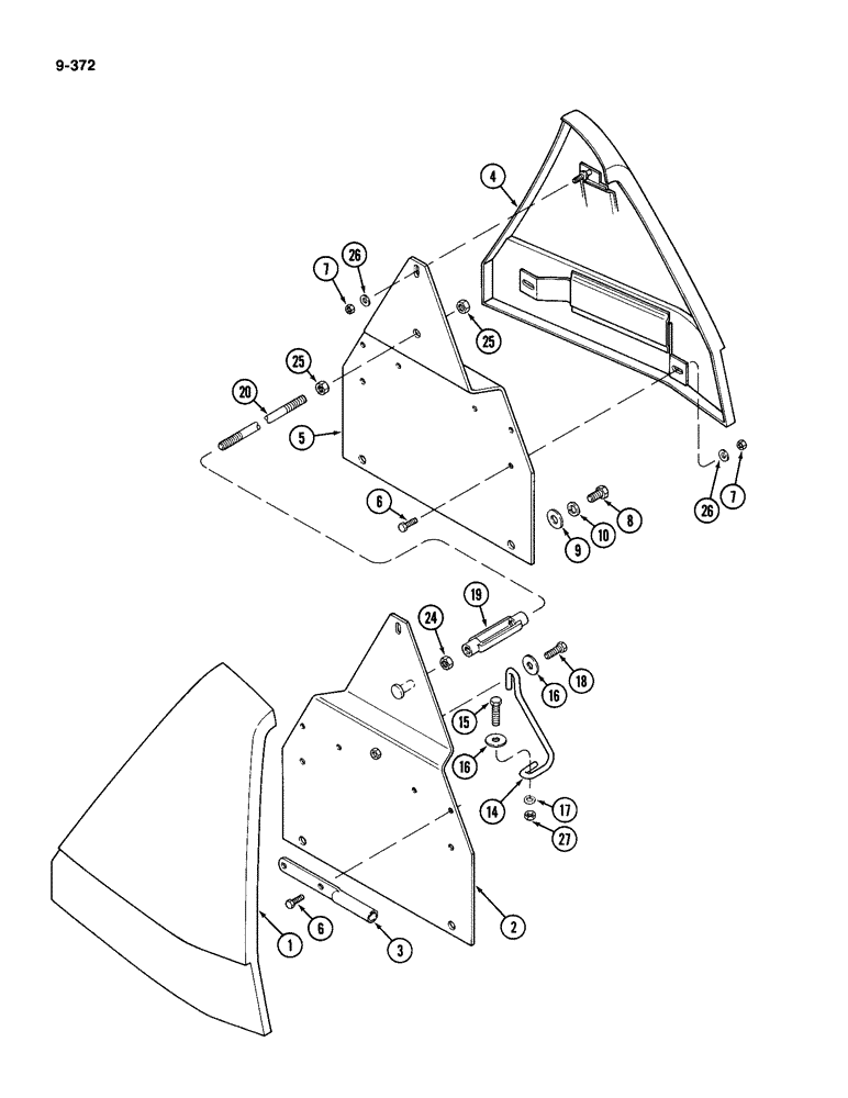 Схема запчастей Case IH 4994 - (9-372) - REAR HOOD (09) - CHASSIS/ATTACHMENTS