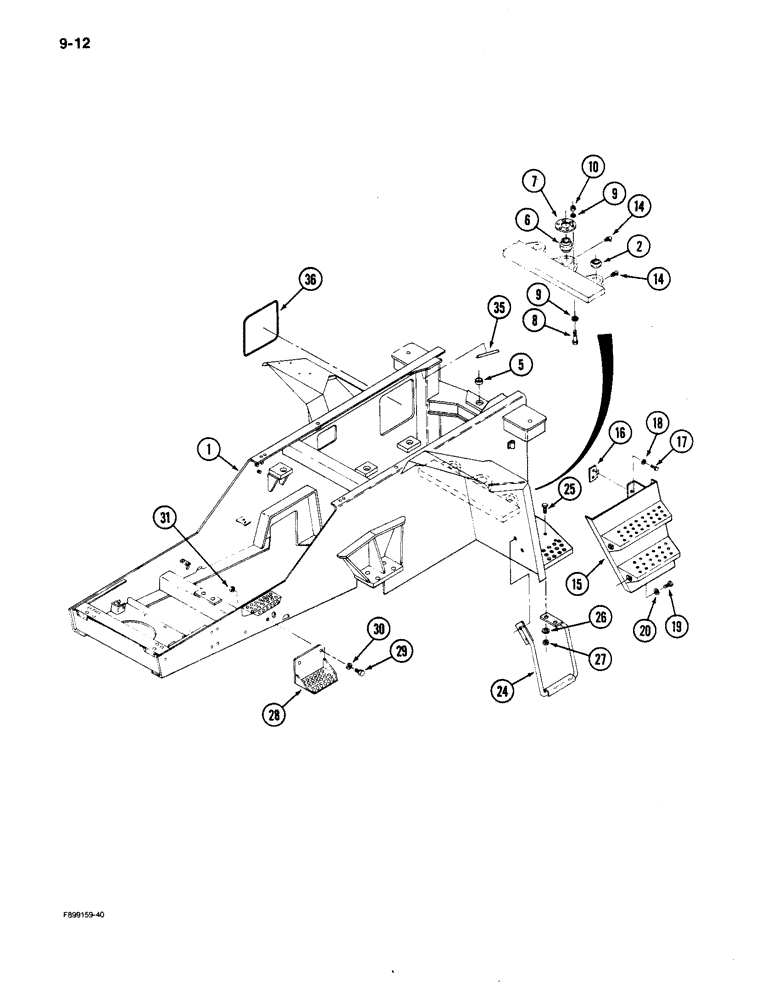 Схема запчастей Case IH 9150 - (9-12) - FRONT FRAME (09) - CHASSIS/ATTACHMENTS