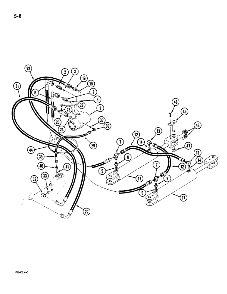 Схема запчастей Case IH 9170 - (5-08) - STEERING SYSTEM HYDRAULICS (05) - STEERING