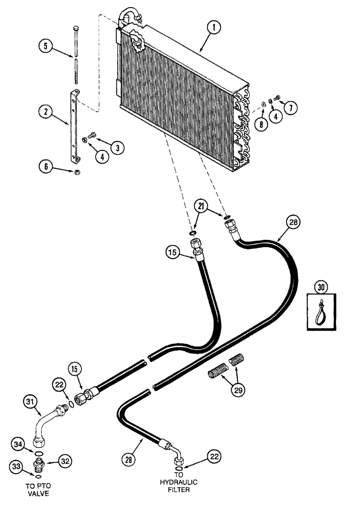 Схема запчастей Case IH 7230 - (5-014) - HYDRAULIC OIL COOLER, PRIOR TO TRACTOR PIN JJA0064978 (05) - STEERING