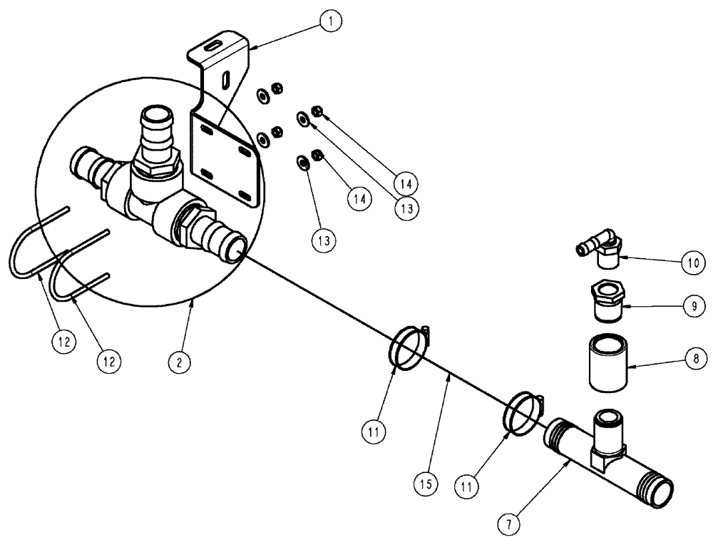 Схема запчастей Case IH SPX3320 - (11-033) - CHEMICAL INDUCTOR TEE GROUP Options