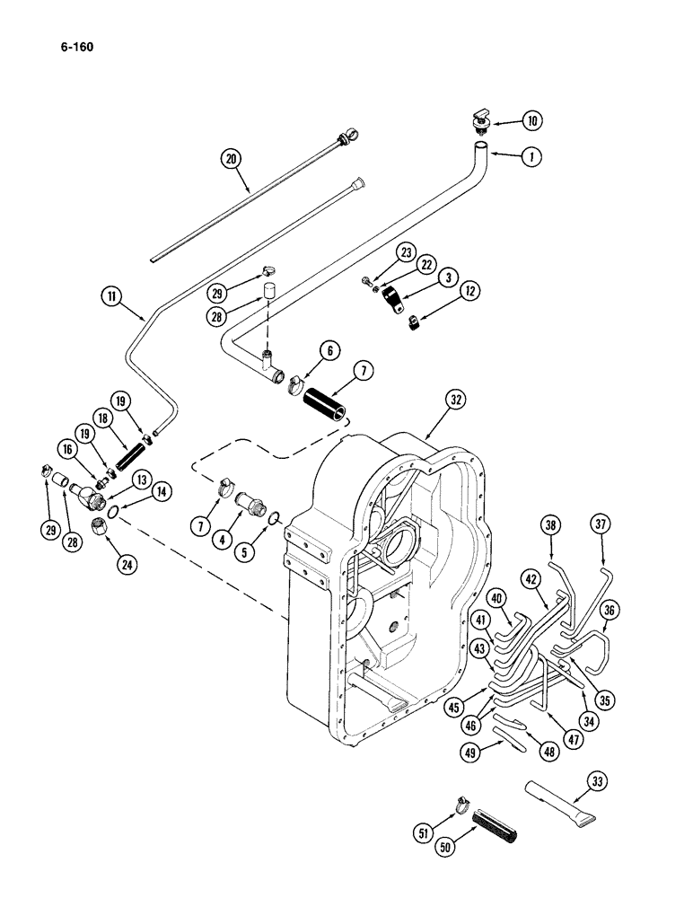 Схема запчастей Case IH 4994 - (6-160) - TRANSMISSION DIPSTICK AND FILLER (06) - POWER TRAIN