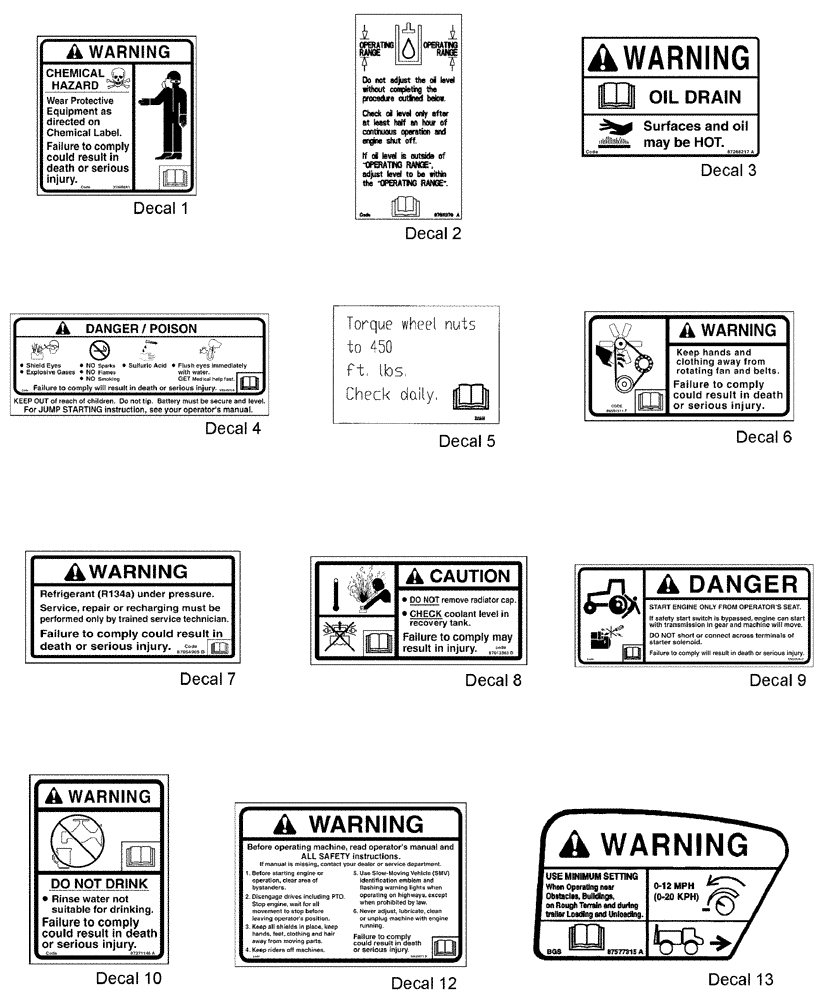 Схема запчастей Case IH SPX3310 - (10-004) - EXTERIOR INFO DECAL GROUP (13) - DECALS