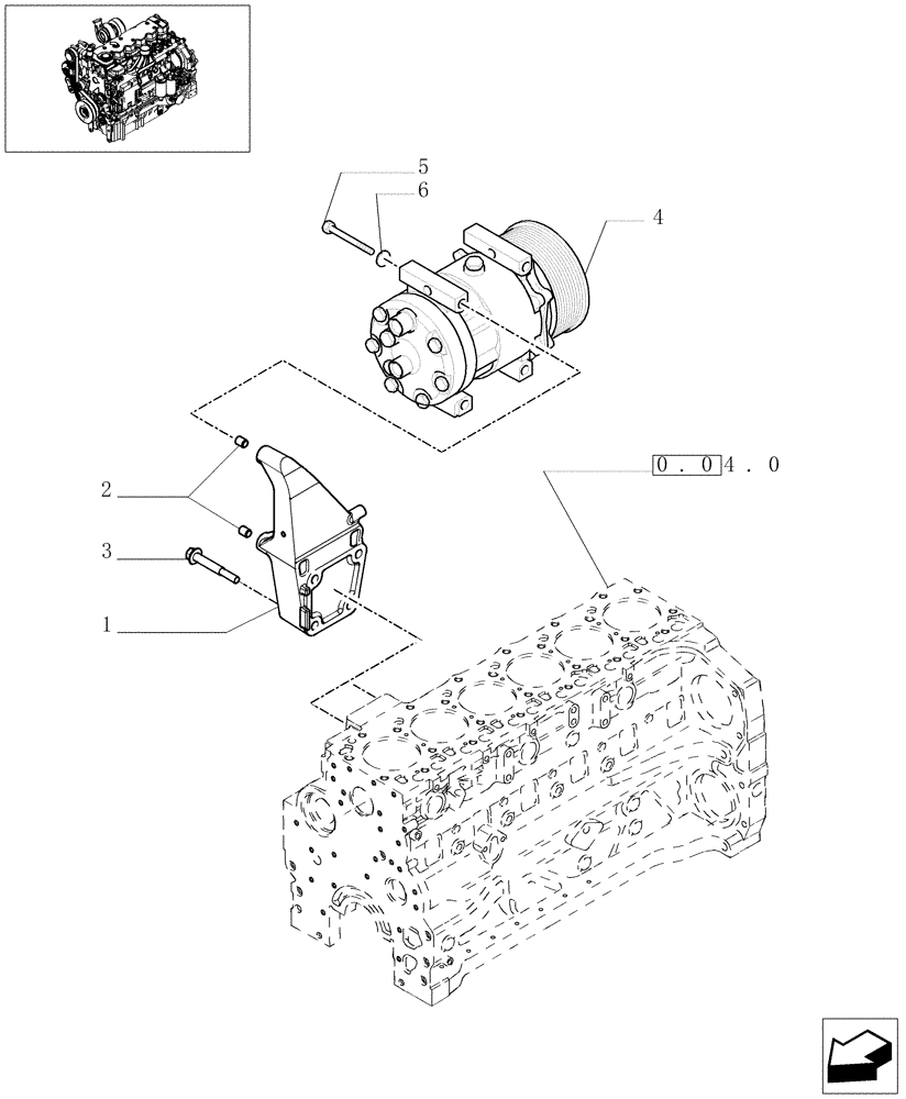 Схема запчастей Case IH PUMA 210 - (0.39.0) - COMPRESSOR, AIRCOND. (01) - ENGINE