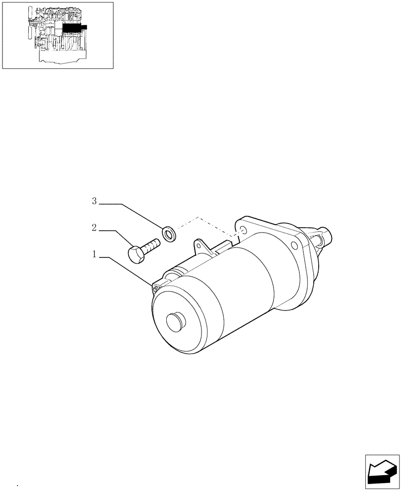 Схема запчастей Case IH JX1095N - (0.36.0) - STARTER MOTOR (01) - ENGINE