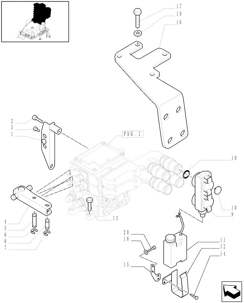 Схема запчастей Case IH MAXXUM 110 - (1.82.7/01[01A]) - 2 REAR CONTROL VALVES AND RELATED PARTS FOR FD PUMP (80 L/MIN) AND EDC - D6788 (07) - HYDRAULIC SYSTEM