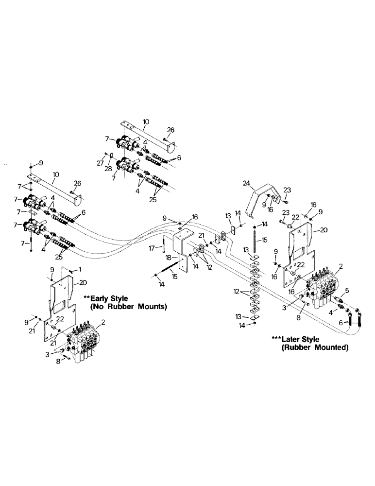 Схема запчастей Case IH STEIGER - (08-05) - CONTROL VALVE AND COUPLER MOUNTING (07) - HYDRAULICS