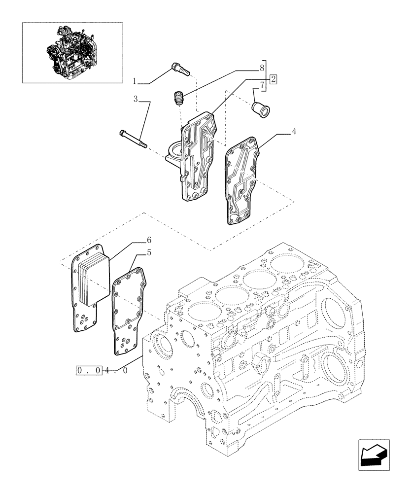 Схема запчастей Case IH MAXXUM 110 - (0.31.5) - HEAT EXCHANGER ENGINE (STD + VAR.330003-332115-332116) (01) - ENGINE