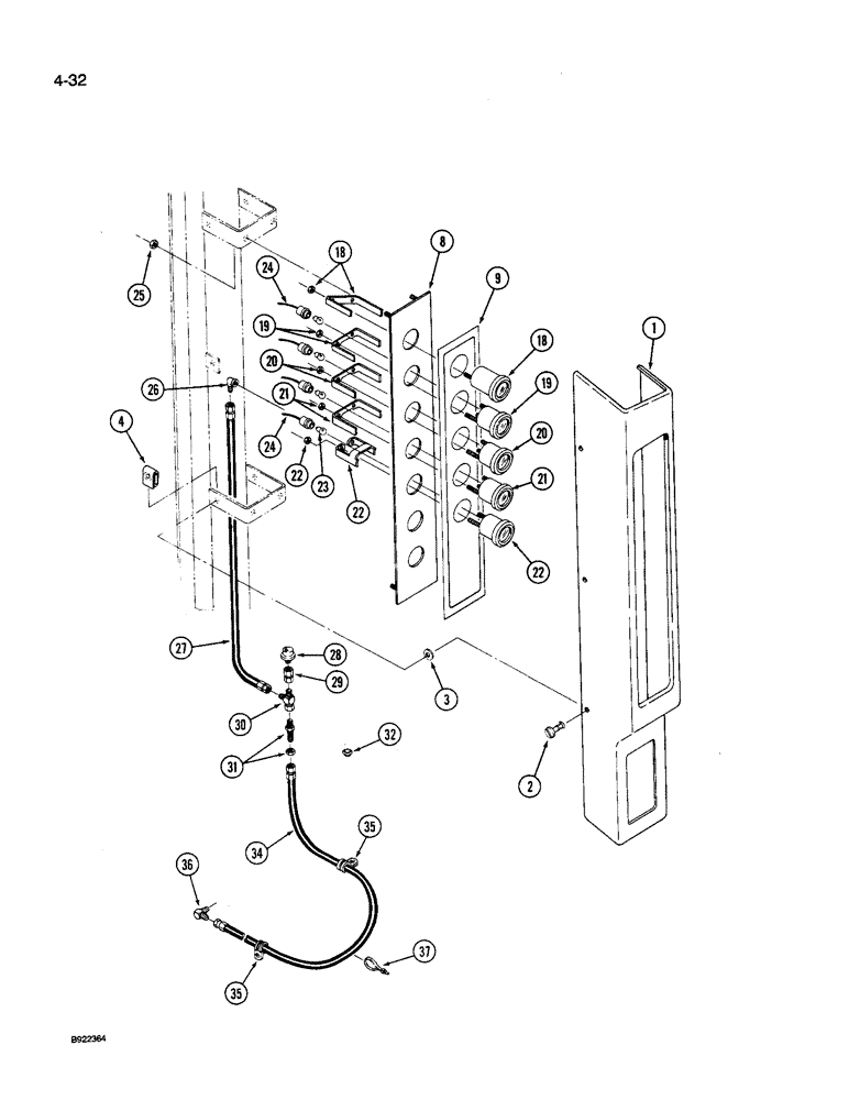 Схема запчастей Case IH 9240 - (4-032) - GAUGE PANEL, 9240 TRACTOR (04) - ELECTRICAL SYSTEMS