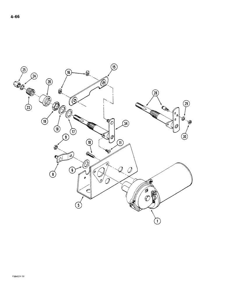 Схема запчастей Case IH STEIGER - (4-066) - WIPER DRIVE ASSEMBLY, FRONT WINDOWS, PRIOR TO P.I.N. 17000270 (04) - ELECTRICAL SYSTEMS