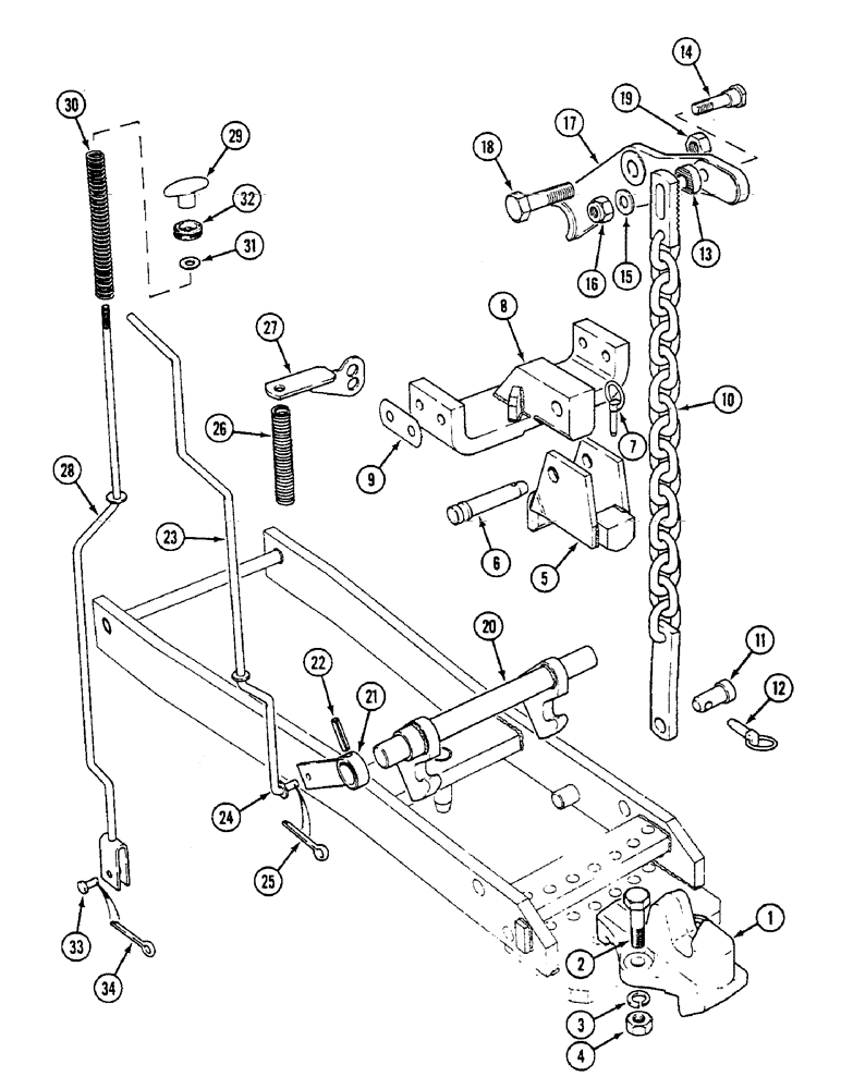 Схема запчастей Case IH 1294 - (9-278) - PICK-UP HITCH, NOT NORTH AMERICA (09) - CHASSIS/ATTACHMENTS