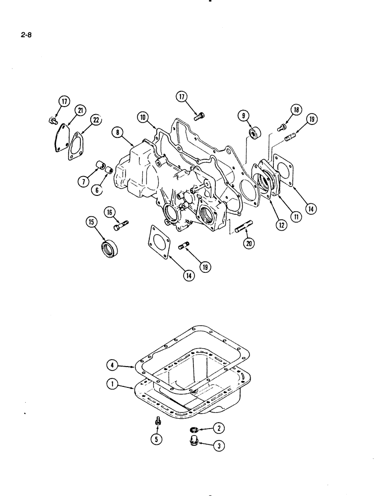 Схема запчастей Case IH 1130 - (2-08) - OIL PAN, 1130 TRACTOR (02) - ENGINE