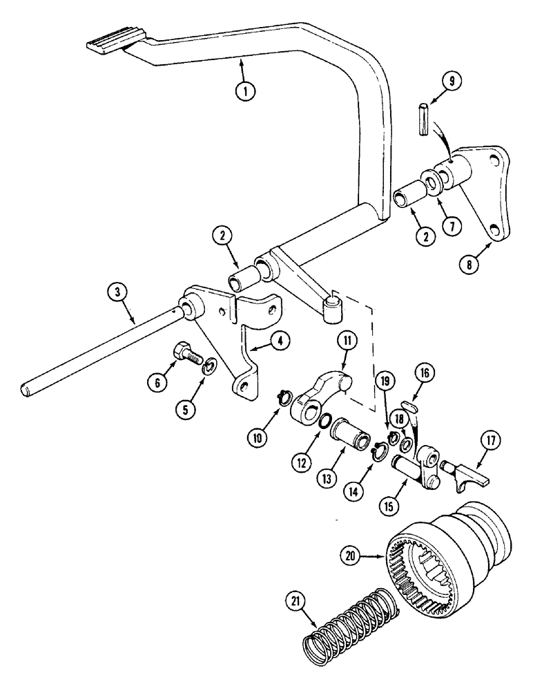 Схема запчастей Case IH 1594 - (6-198) - DIFFERENTIAL LOCK, TRACTORS WITHOUT CAB (06) - POWER TRAIN