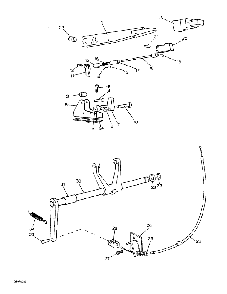 Схема запчастей Case IH 1210 - (6-26) - HAND LEVER FOR POWER TAKE-OFF CLUTCH, 1210Q, 1212Q, 1210SK, 1212SK, 1210SKG AND 1212SKG TRACTORS (06) - POWER TRAIN