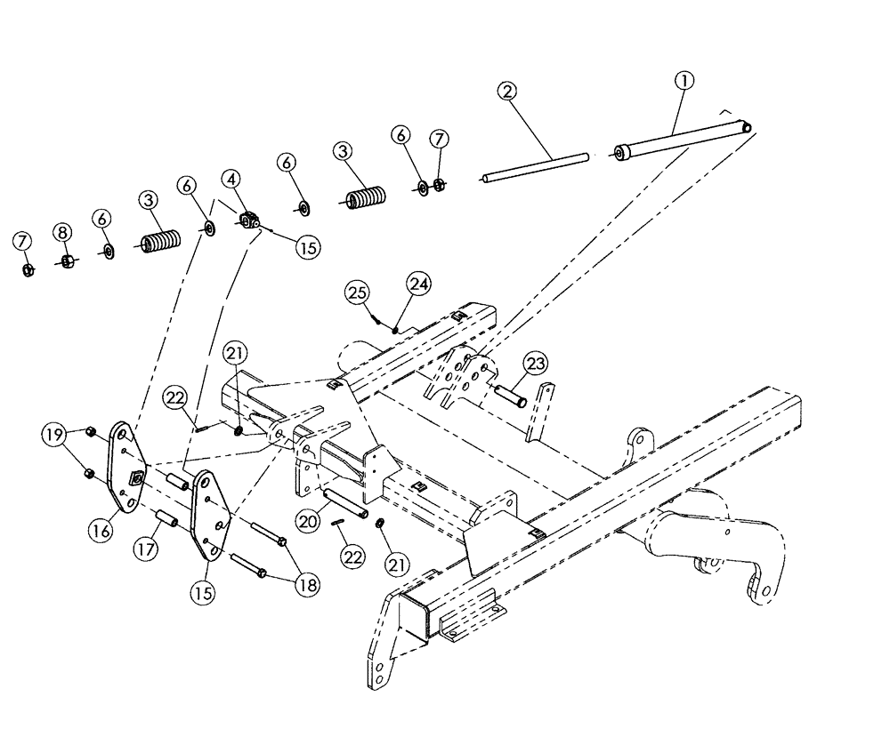 Схема запчастей Case IH 370 TRUE-TANDEM - (75.200.02) - SPRING LEVELING PARTS 37 FOOT (75) - SOIL PREPARATION