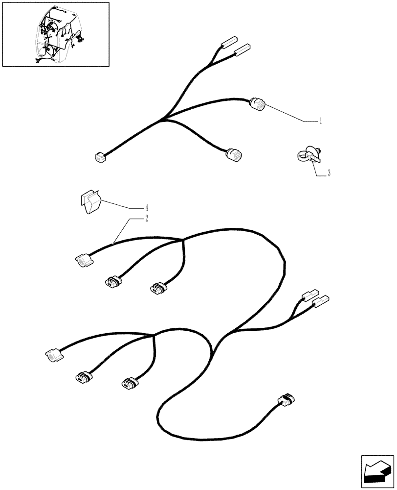 Схема запчастей Case IH PUMA 210 - (1.91.4[08]) - ELECTRICAL SYSTEM CABLE (10) - OPERATORS PLATFORM/CAB