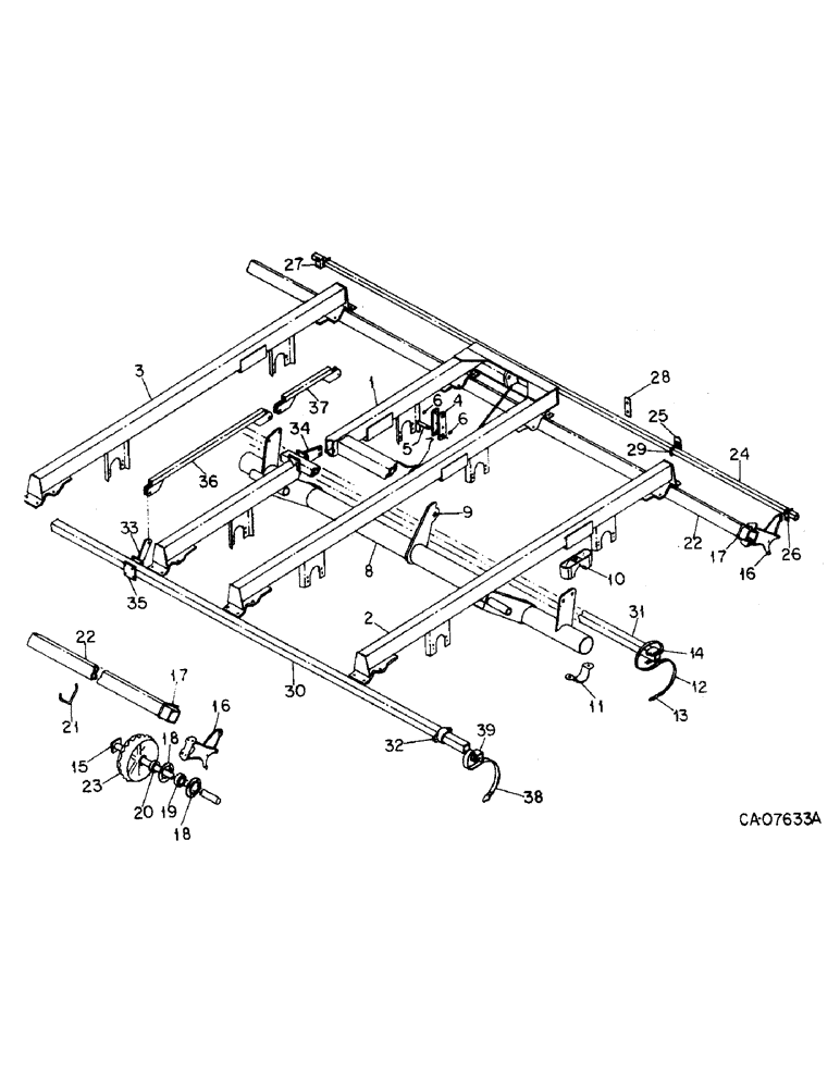 Схема запчастей Case IH 415 - (B-02) - FRAME AND TINES, UNITS A THRU E 