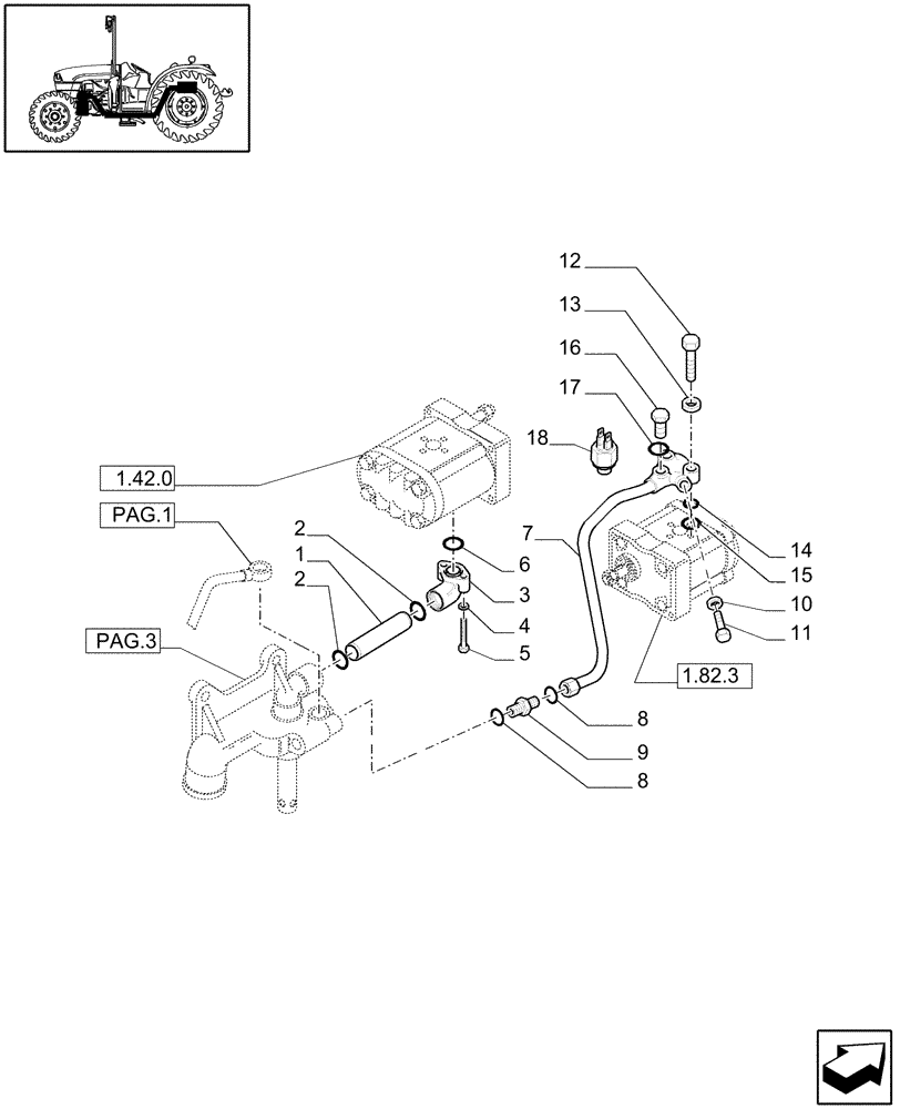 Схема запчастей Case IH JX1070C - (1.82.1[04]) - LIFTER, LINES (07) - HYDRAULIC SYSTEM