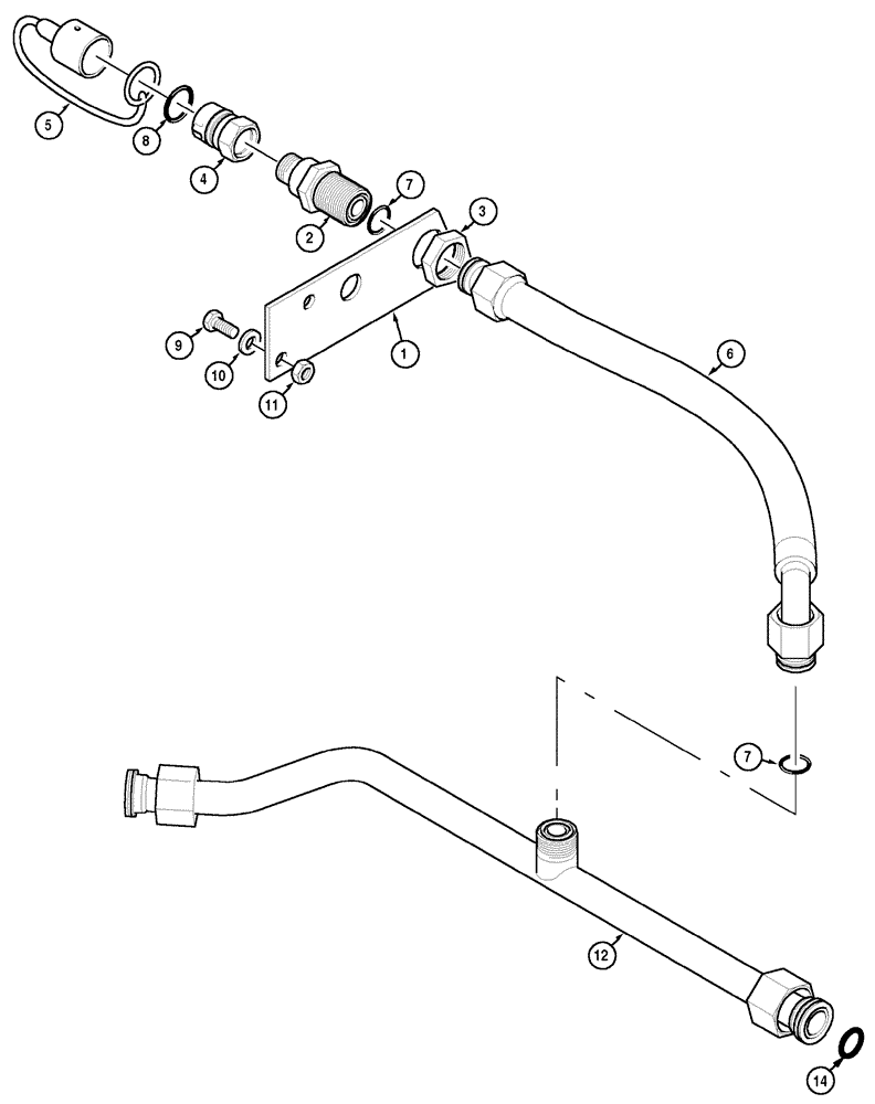 Схема запчастей Case IH MX80C - (08-12) - MOTOR RETURN COUPLER (08) - HYDRAULICS