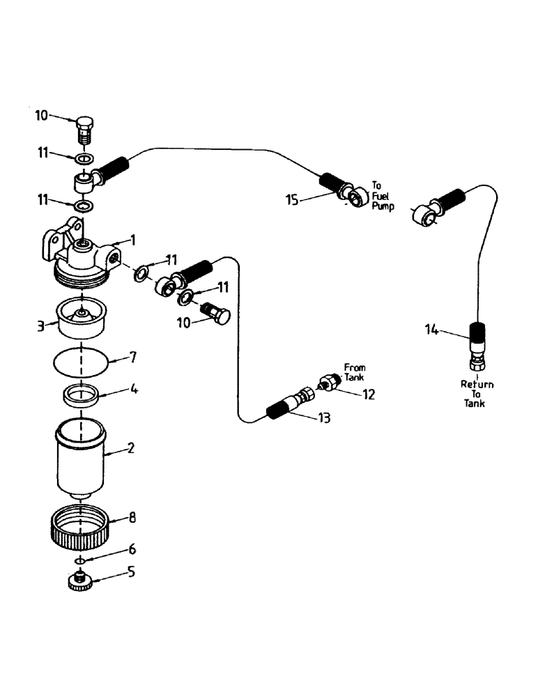 Схема запчастей Case IH 7000 - (C01-02) - WATER SEPARATOR AND FUEL LINES, 108 Engine & Engine Attachments