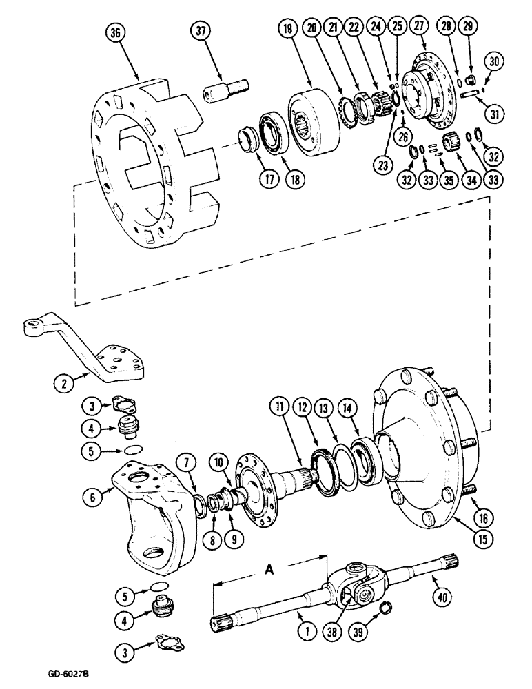 Схема запчастей Case IH 733 - (6-430) - FRONT AXLE (APL-1251) (06) - POWER TRAIN