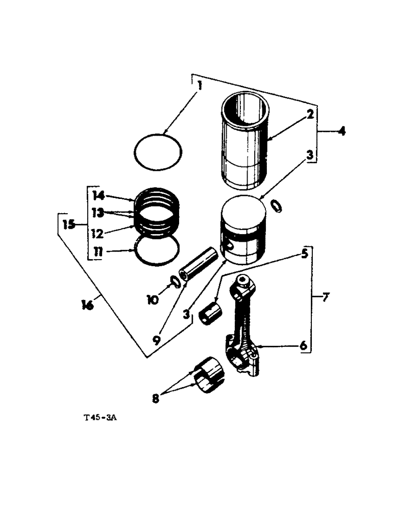 Схема запчастей Case IH 201 - (A-019) - CONNECTING ROD AND CYLINDER SLEEVES (10) - ENGINE