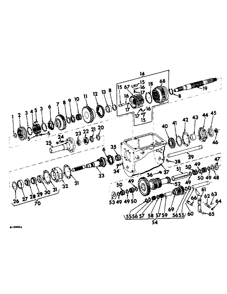 Схема запчастей Case IH 420 - (143) - TRANSMISSION, 416780K AND ABOVE, 4221193K AND ABOVE (14) - MAIN GEARBOX & DRIVE