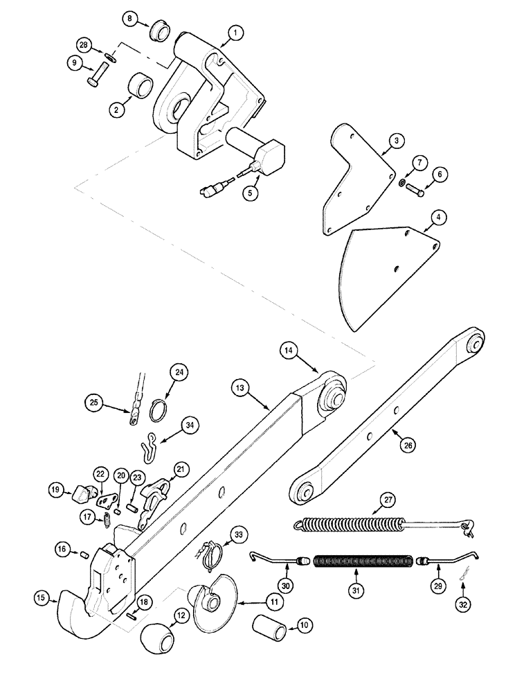 Схема запчастей Case IH MX110 - (09-68) - HITCH LOWER LIFT LINKS (09) - CHASSIS/ATTACHMENTS