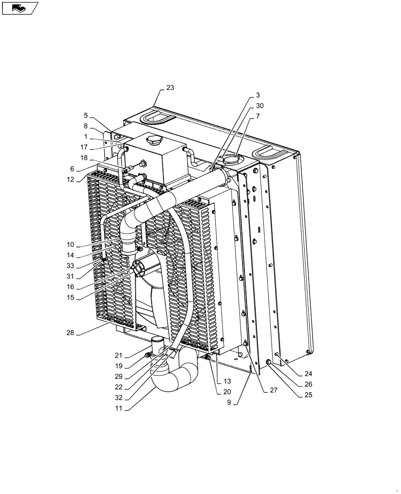 Схема запчастей Case IH P240 - (10.406.01) - RADIATOR ASSEMBLY (10) - ENGINE