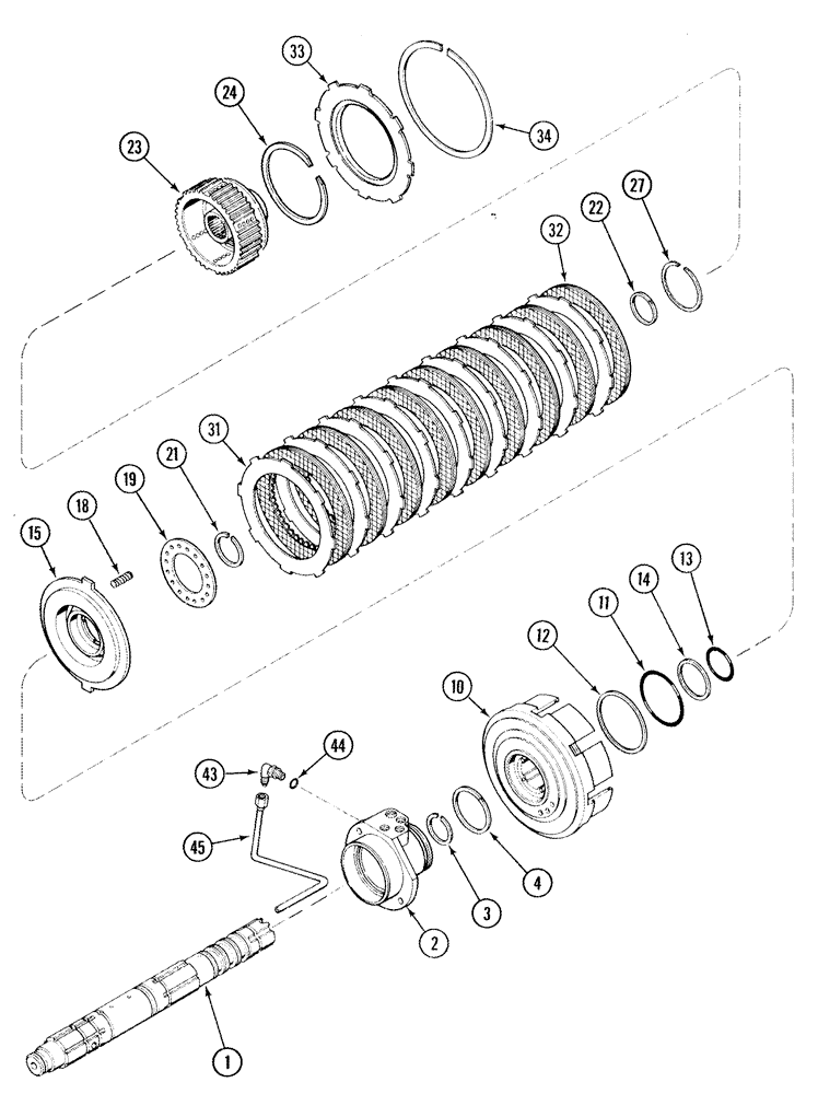 Схема запчастей Case IH MX180 - (06-12) - RANGE TRANSMISSION MASTER CLUTCH (06) - POWER TRAIN